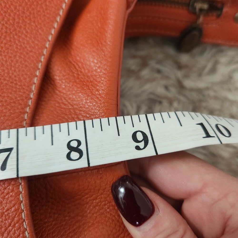 Gianni Bini Orange Leather Shoulder Bag‎ - Picture 12 of 13